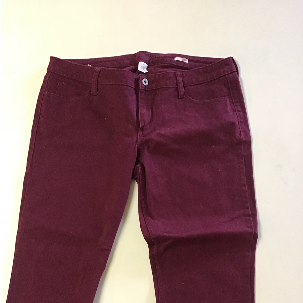 Burgundy jeans